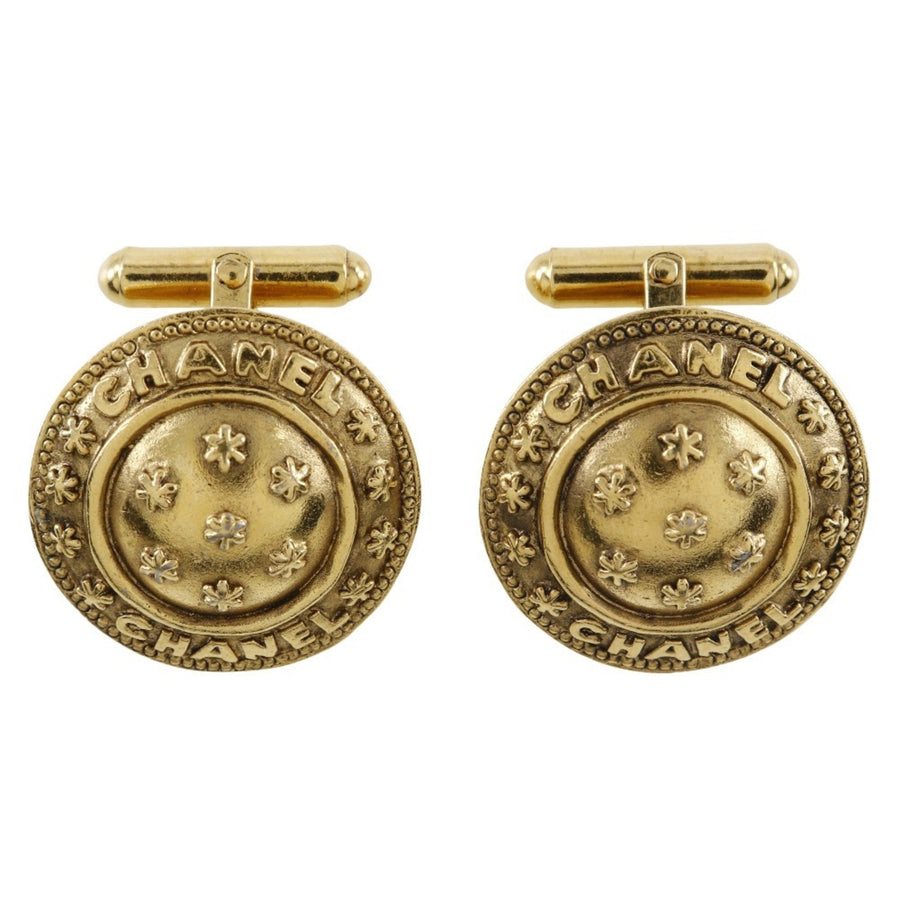 Chanel Flower Cufflinks Gold Plated