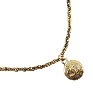 Chanel Cc Logo Pendant Necklace Metal