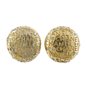 Chanel Rhinestone Clip-On Earrings Gold