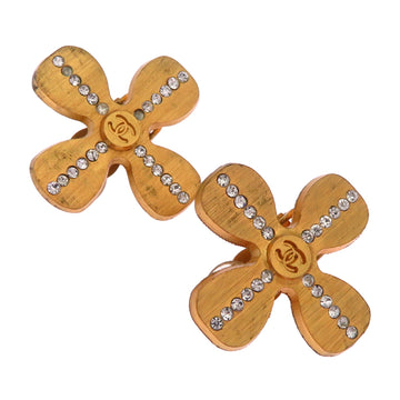 Chanel Cc Logo Clover Clip-On Earrings