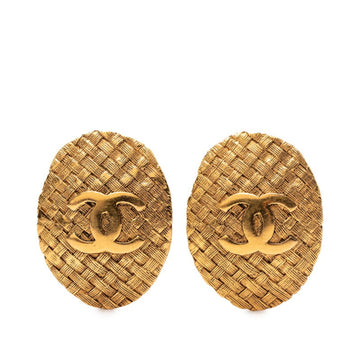 Chanel Cc Logo Clip-On Earrings Metal