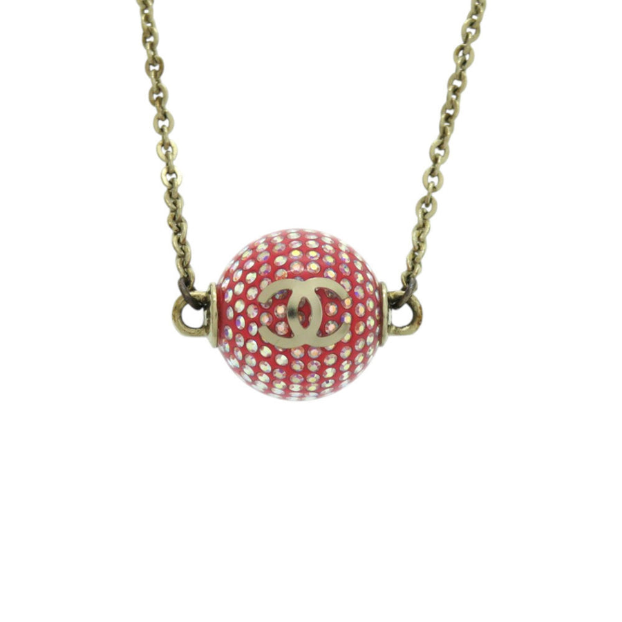 Chanel Cc Logo Ball Pendant Necklace