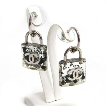 Chanel Cc Logo Stud Earrings Silver-Tone