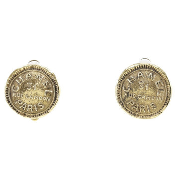 Chanel Vintage Earrings Gold-Tone Metal