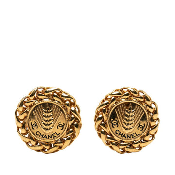 Chanel Cc Logo Clip-On Earrings Metal