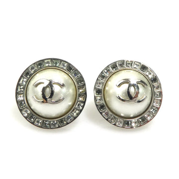 Chanel Cc Logo Earrings Silver-Tone