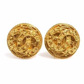 Chanel Cc Logo Clip-On Earrings Gold-