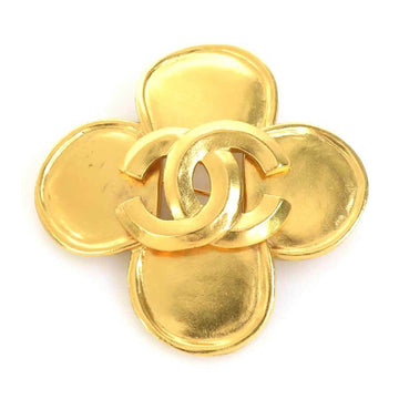 Chanel Cc Logo Brooch Gold-Tone Metal