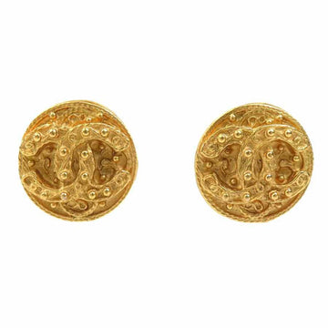 Chanel Cc Logo Clip-On Earrings Gold-