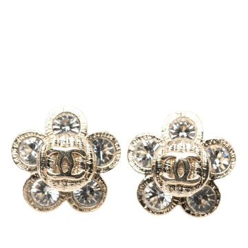 Chanel Cc Logo Flower Earrings Metal