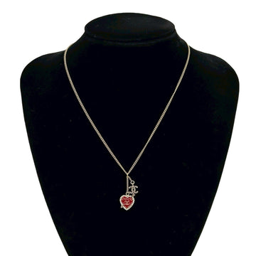 Chanel Cc Logo Heart Pendant Necklace
