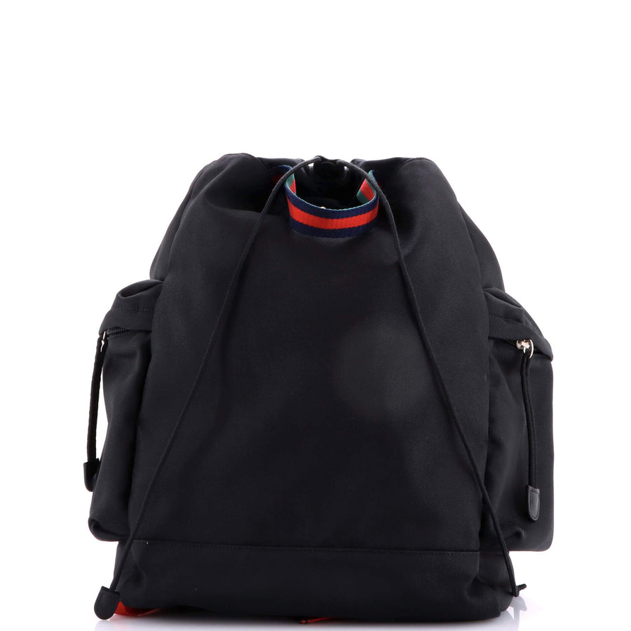 Gucci Animalier Web Drawstring Backpack