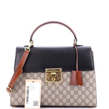 Gucci Padlock Top Handle Bag Gg Coated
