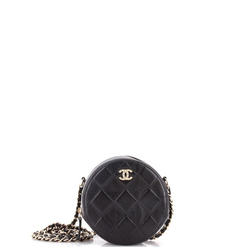 Chanel Round Clutch With Chain Debossed