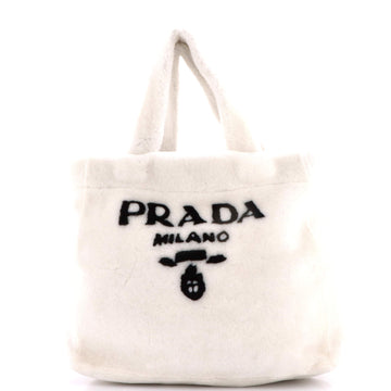 Prada Logo Tote Shearling Medium