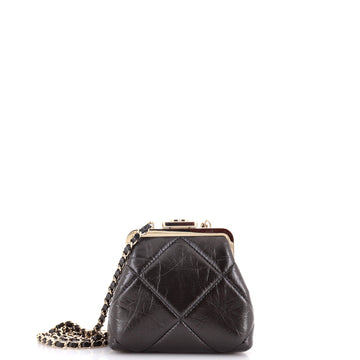 Chanel Cc Kisslock Frame Clutch With