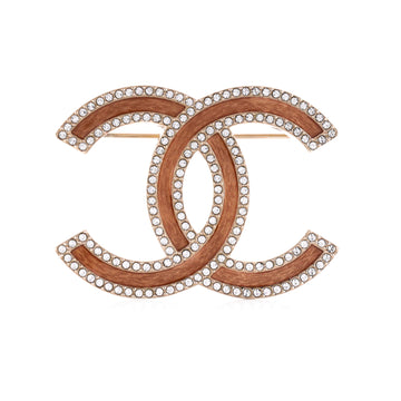 Chanel Cc Brooch Metal With Enamel And
