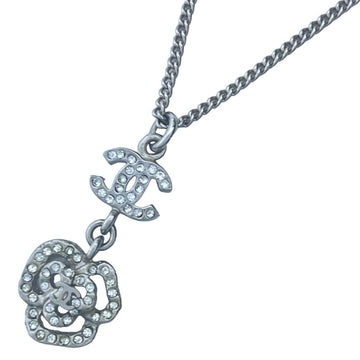 Chanel Coco Necklace Silver Clear