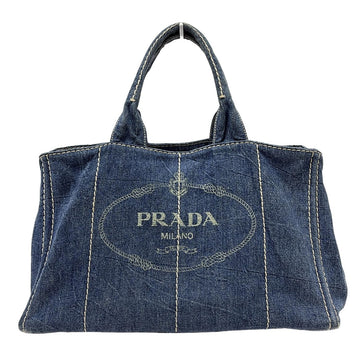 Prada Canapa Tote Bag Navy Denim
