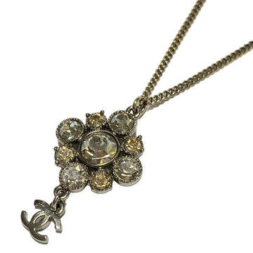 Chanel Necklace Silver Clear Hardware