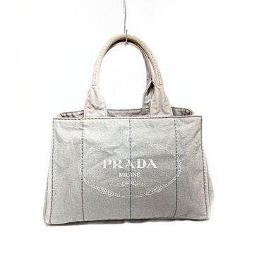 Prada Canapa Tote Bag Gray Canvas