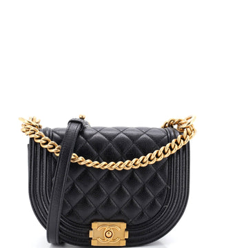 Chanel Boy Curved Messenger Bag Quilted