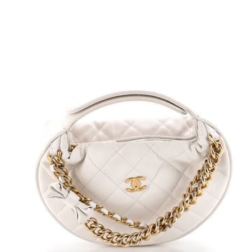 Chanel Double Chain Bow Hobo Pouch