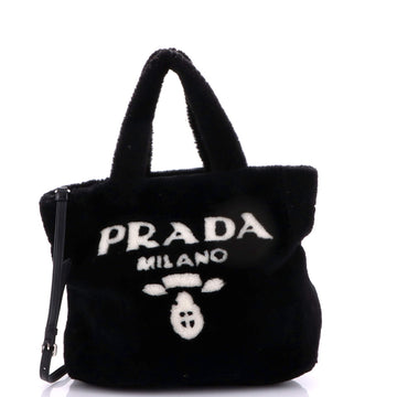 Prada Logo Tote Shearling Small