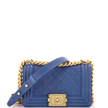 Chanel Boy Flap Bag Quilted Caviar Small