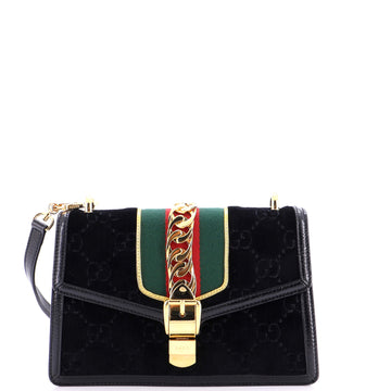 Gucci Sylvie Shoulder Bag Gg Velvet