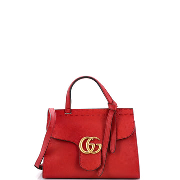 Gucci Gg Marmont Top Handle Bag Leather