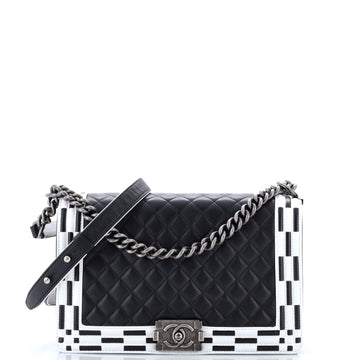 Chanel Checkerboard Trim Boy Flap Bag