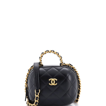 Chanel Cc Bubble Top Handle Vanity Case