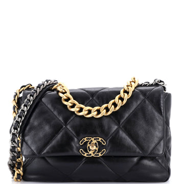 Chanel 19 Flap Bag Quilted Leather Large
