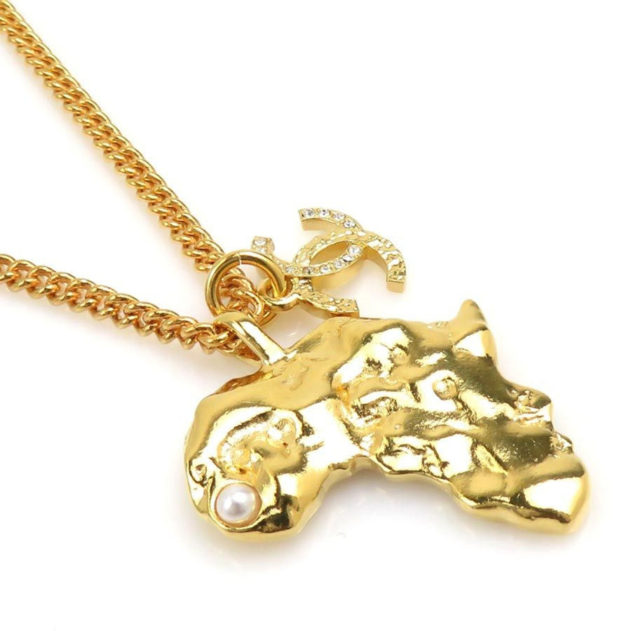 Chanel Pendant Necklace Metal Gold