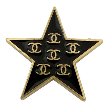 Chanel Cc Logo Star Brooch Gold-Tone