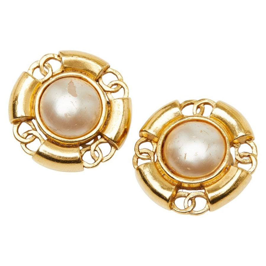 Chanel Cc Logo Clip-On Earrings Metal