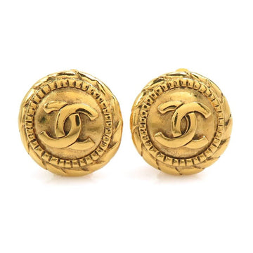 Chanel Cc Logo Clip-On Earrings Gold-