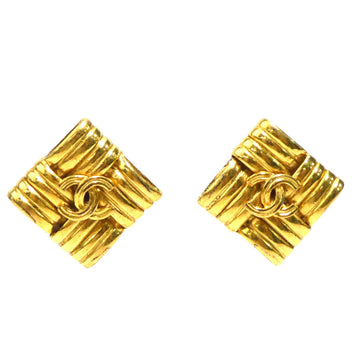 Chanel Cc Logo Clip-On Earrings Gold-