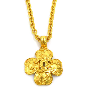 Chanel Cc Logo Pendant Necklace Gold-