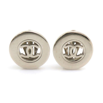 Chanel Cc Logo Clip-On Earrings Silver-