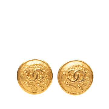 Chanel Cc Logo Round Clip-On Earrings