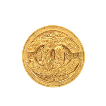 Chanel Cc Logo Brooch Gold-Tone Metal