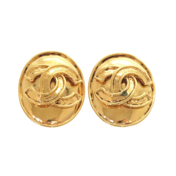 Chanel Cc Logo Clip-On Earrings Gold-