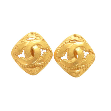 Chanel Cc Logo Clip-On Earrings Gold-