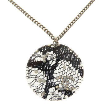Chanel Cc Logo Pendant Necklace Sterling