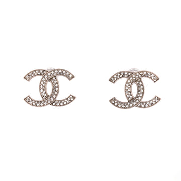 Chanel Cc Stud Earrings Metal With