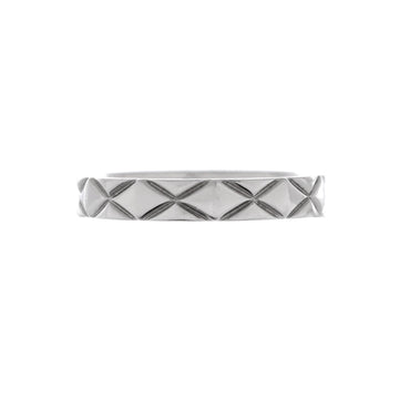 Chanel Matelasse Band Ring Platinum