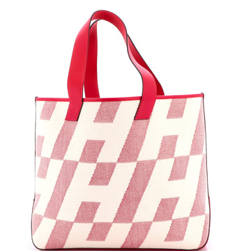 Hermes Cabas H En Biais Tote Canvas With
