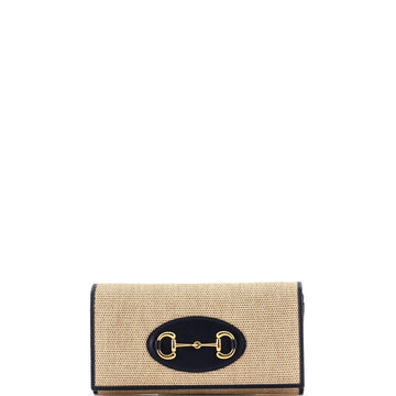 Gucci Horsebit Chain Wallet Canvas With